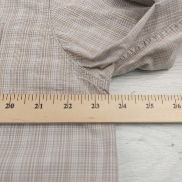 North Face Shirt Mens XL Tan Plaid Long Sleeve Cotton Button Down Workwear Dad - Picture 6 of 7